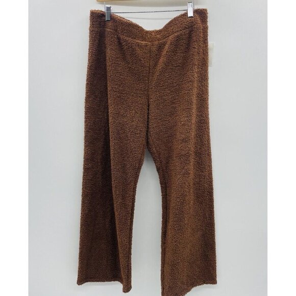 Steve Madden Womens Size XL Pull On Wide-Leg Chenille Sleep Pants in Brown $64 - Picture 3 of 11